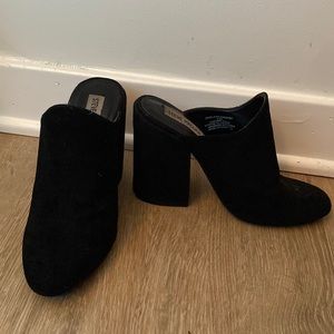 Steve Madden black half booties, size 6.5